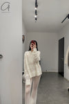 SWAYING/KNIT Flared Pants SW212XZ48 White PS26